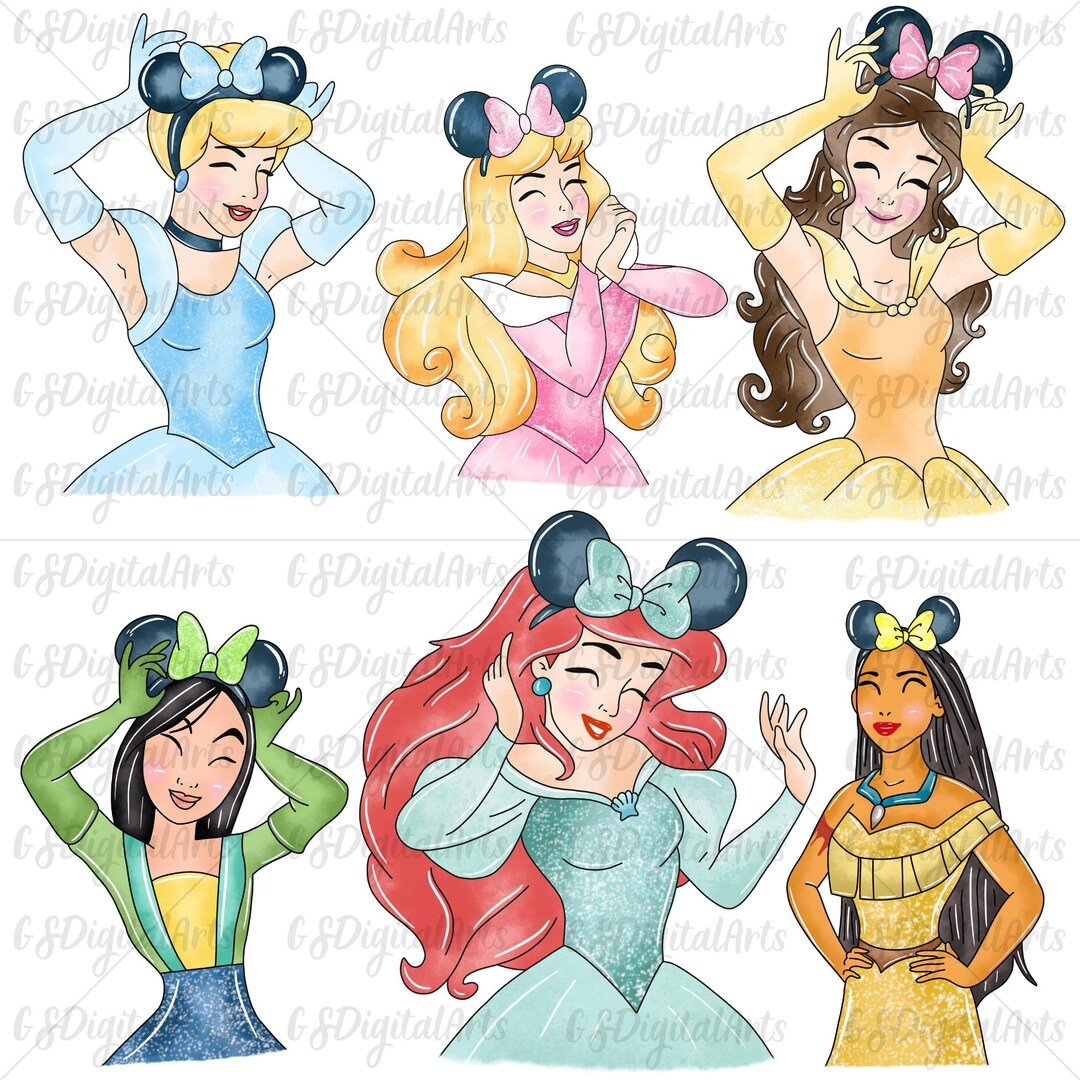 Princess PNG Bundle, Digital Princess Clipart, Princess Birthday PNG ...