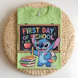 First Day of School Stitch PNG, Stitch PNG, Back to School Disney Clipart, Cute Classroom Stitch Digital File, Sublimation Design for Kids