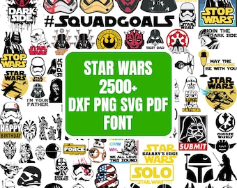 Star Wars SVG PNG Clipart Bundle, Font Pack (Digital Download)