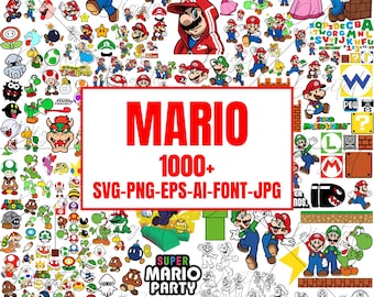 Pacote de clipart do Super Mario: mais de 1.000 designs para Cricut (arquivos digitais)