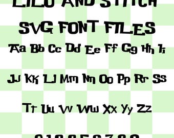 Fuente Lilo & Stitch: Paquete SVG TTF con alfabeto de dibujos animados (descarga digital)