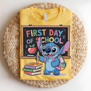 First Day of School Stitch PNG, Stitch PNG, Back to School Disney Clipart, Cute Classroom Stitch Digital File, Sublimation Design for Kids