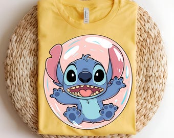 Stitch PNG Clipart, Cartoon Alien Sublimation Design (Digital Download)