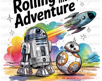 R2-D2 y BB-8 de Star Wars: Galaxia droide PNG (Descarga digital)