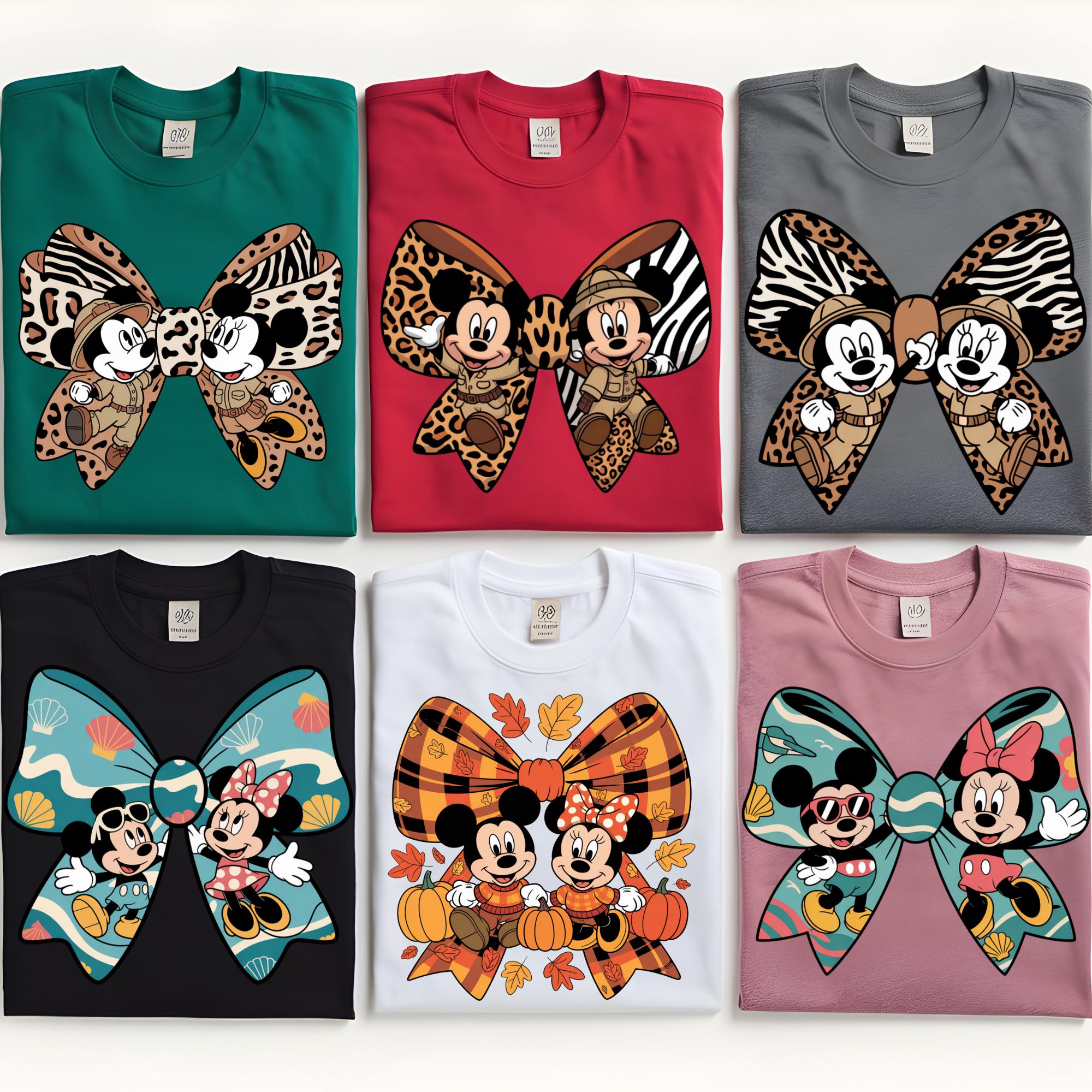 Mickey and Minnie Mouse Fall Pumpkin PNG: Plaid Bow, Autumn Leaves ...