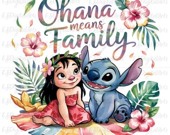Ohana Means Family PNG: Lilo and Stitch Clipart (Digital Download)