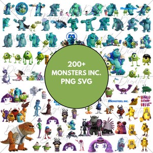 Monsters Svg, Characters SVG, Monsters For Cricut,200+ Monsters Inc clipart bundle,100+ Monsters Inc png bundle, MONSTERS svg bundle,