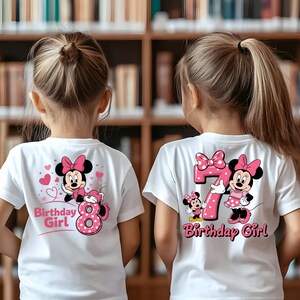 Minnie Mouse Birthday Girl Numbers PNG, Pink Minnie Clipart Bundle, Girl Birthday Sublimation, Disney Minnie Mouse Birthday png bundle