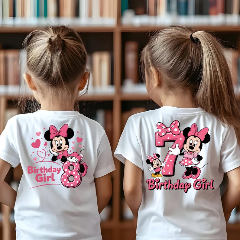 Minnie Mouse Birthday Girl Numbers PNG, Pink Minnie Clipart Bundle, Girl Birthday Sublimation, Disney Minnie Mouse Birthday png bundle