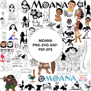 Moana Clipart Svg png dxf Instant Digitale Download, Moana SVG-bundel, Moana Cliparts PNG-bundel, Moana Svg-bestanden voor Cricut, Moana SVG png