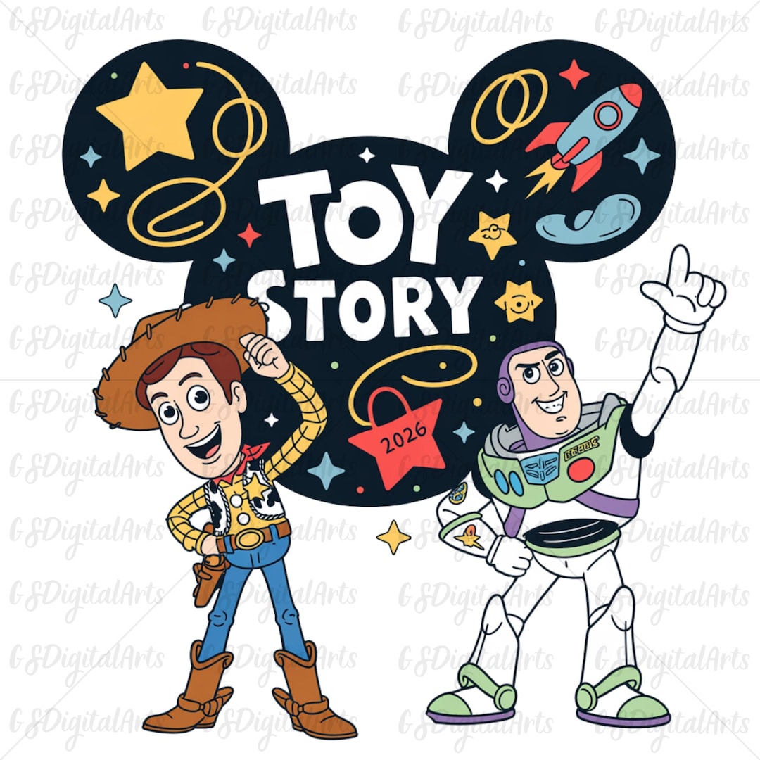 Toy Story 2026 PNG, Woody and Buzz Disney Trip Clipart, Mickey