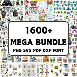 1600 + Cartoon SVG MEGA Bundle, Alle Dateien im gesamten Shop SVG Png Schrift Mega Bundle, Whole Shop SVG Bundle, Geburtstags Bundle, digitaler Download