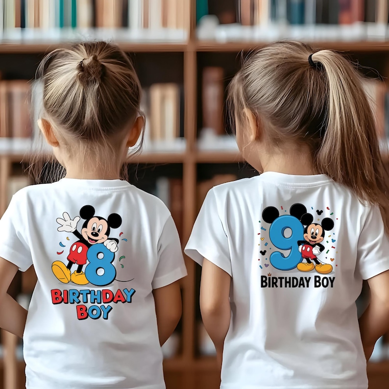 Mickey Birthday Boy Numbers PNG Bundle, 1st to 10th Birthday PNG, Disney Mickey Mouse Clipart, Sublimation for Kids Party, Mickey PNG