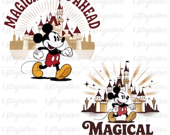 Vacaciones mágicas en Disney PNG, viaje al castillo de Mickey Clipart, linda descarga digital de Disney