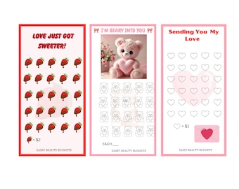 Set di 3 graziose sfide di risparmio per San Valentino