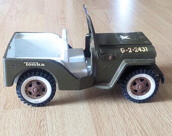 Tonka Military Army Toy Green Jeep G22431 Vintage Metal *READ - Etsy