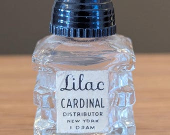 Lilac Cardinal Distributor New York 1 Dram Empty Miniature Perfume Bottle Vintage