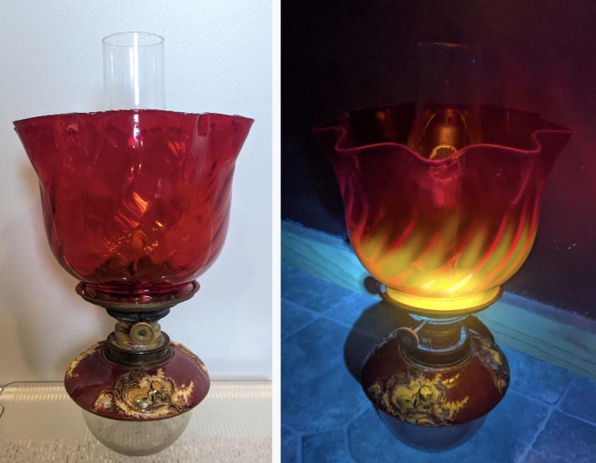 Amberina Oil Lamp Shade - Etsy