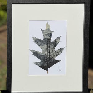 Mountain Landscape - Acrylic on a Real Leaf - 10.7&quot; x 8.7&quot; Frame