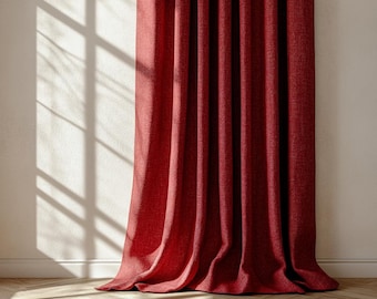 Back top Linen Curtain Custom Size Linen Drapes Living Room Linen Curtains Luxurious Linen Curtain with Rod pocket Modern Home Decor