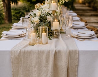 Linen Wedding Table Runner, Wedding Table Decor, Rustic Wedding Runner, Reception Table Linen, Bridal Shower Decor, Wedding Tablescape