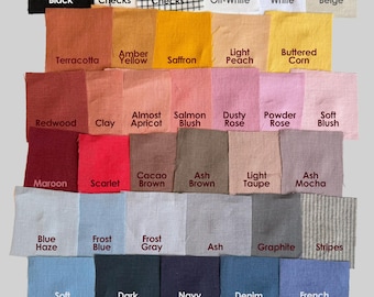 Organic Linen Fabric Color Swatch, 40 Color Pack