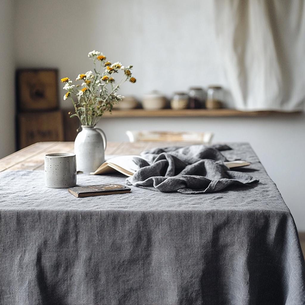 Elegant Table Cloth for Kitchen or Dining Room Linen Tablecloth With 40 ...