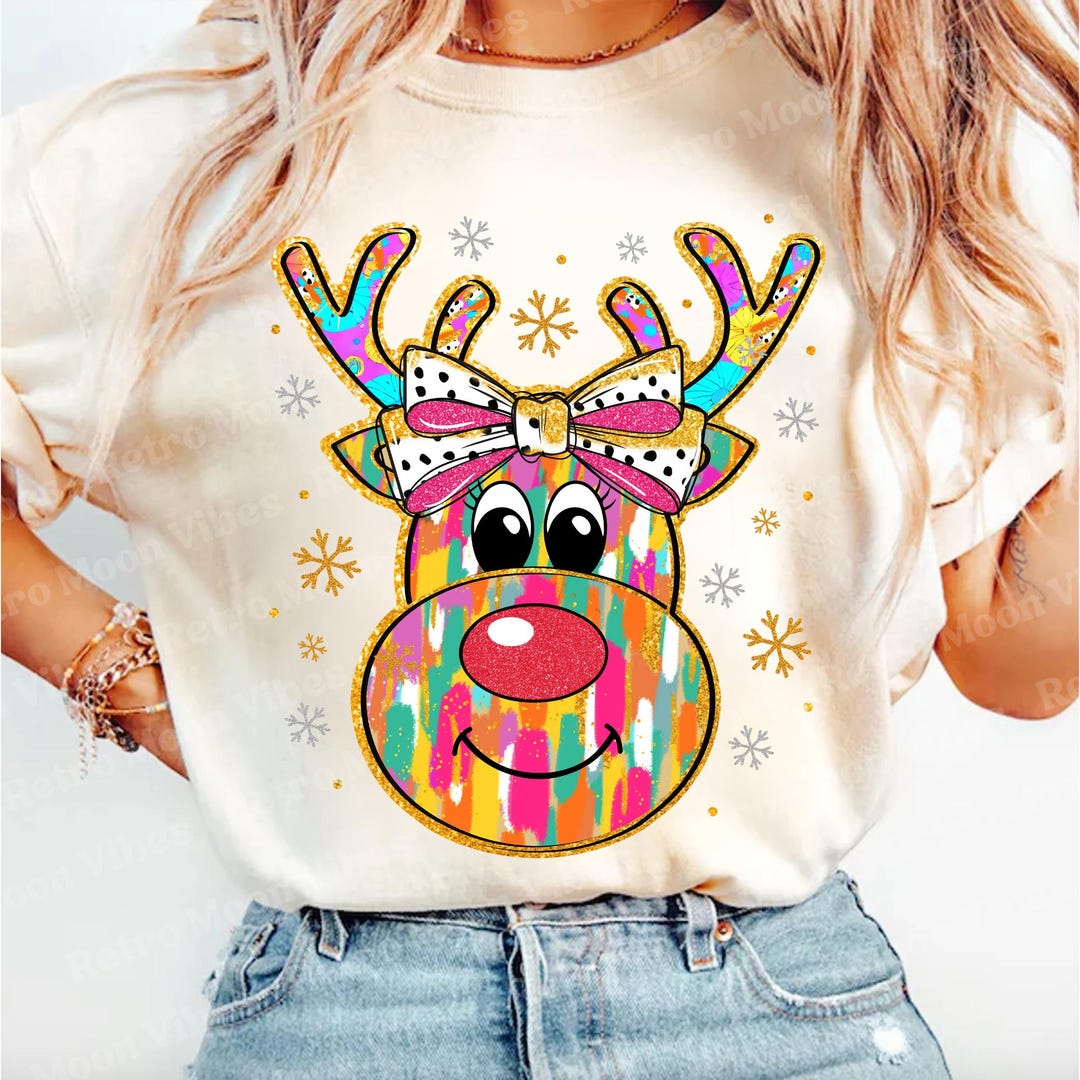 Colorful Reindeer Png, Rudolph the Reindeer Png, Christmas Reindeer Png ...