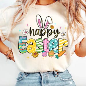 Buona Pasqua png, Pasqua retrò png, Maglietta di Pasqua png, Coniglietto di Pasqua png, Design maglietta di Pasqua, Design sublimazione maglietta retrò, Pasqua per bambini