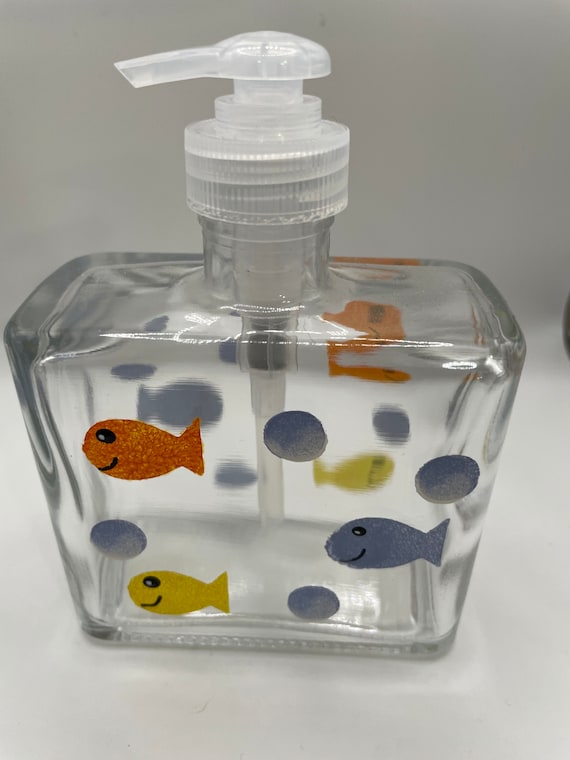 Hand Painted Summertime Fish Soap or Lotion Dispenser 
