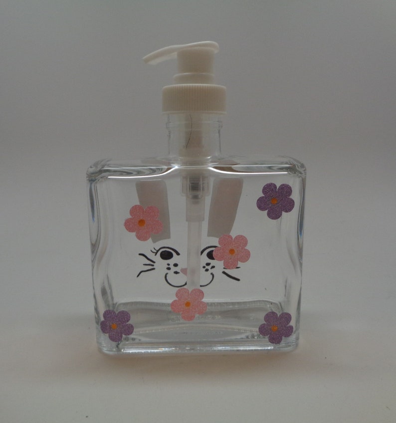 Hand Painted Easter Bunny Soap Dispenser With Cute Bunny Face Etsy