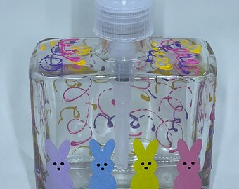 Hand painted Easter Soap or Lotion Dispenser with bunnies