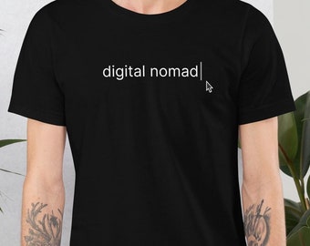 Digital Nomad Black T-Shirt, Tech Geek Remote Work Tee