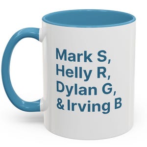 Severance Mug, Mark S, Helly R, Dylan G, & Irving B, Lumon Industries Inspired Coffee Cup, Sci-Fi Office Gift, Severance Fan Merch