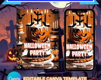 Spooky Halloween Party Invitation: Custom Haunted House Invites