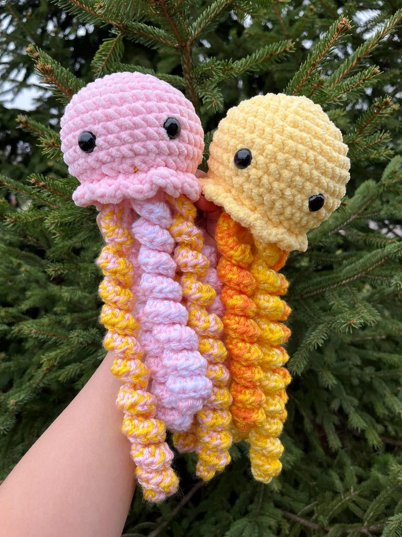 Crochet Large Jellyfish Cute Amigurumi Plushie Finished Product Etsy Crochet Large Jellyfish Cute Amigurumi Plushie Finished Product Etsy