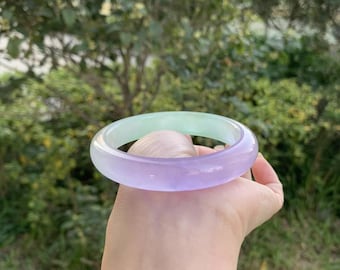 Natural Jade Bangle Bracelet – Genuine Green Jade Jewelry – Elegant Stone Bangle for Women – Gift for Her, Mom, Wife