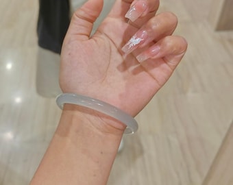 Natürliche Jade Armreif für Frauen | Echter Jadeit-grüner Stein-Schmuck | Echte Jade Armreif | Geschenk für Sie | Elegantes Jade Armband