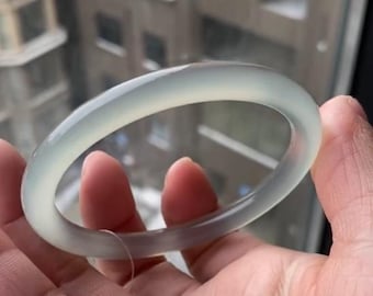 Natural Genuine Jade Bangle Bracelet for Women Elegant Green Jadeite Stone Jewelry Lightweight Thin Jade Bracelet Gift