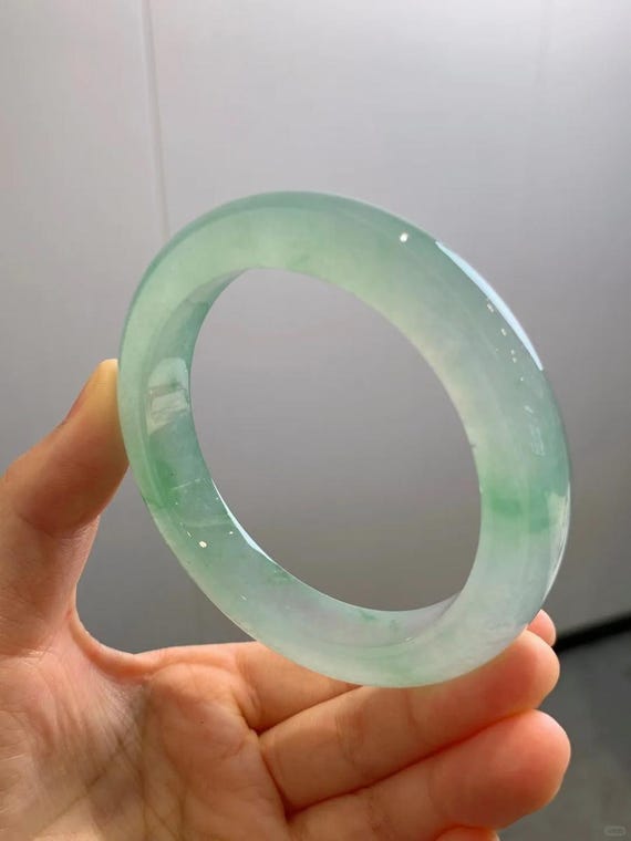 Real Jade Bangle Bracelet for Women, Natural Green Jadeite Stone Bangle, Genuine Jade Jewelry Gift