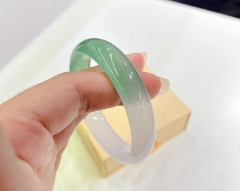 Natural Green Jade Bangle Bracelet: Real Jadeite Jewelry Gift