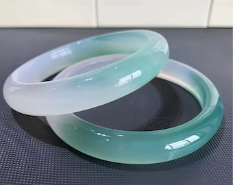 Genuine Natural Jade Bangle Bracelet for Women | Elegant Green Jadeite Jewelry | Real Stone Gift with Box
