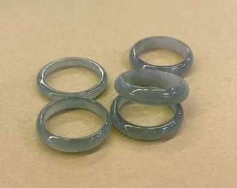 Natural Green Jade Ring – Simple Jade Band for Women and Men, Polished Gemstone Ring, Minimalist Jade Jewelry, Healing Crystal Gift