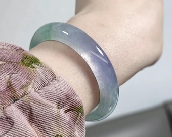 Thin Jade Bangle – Natural Green Jade Bracelet – Minimalist Jadeite Jewelry for Women – Real Jade Stone Bangle Gift