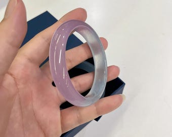 Lavender & Green Jadeite Bangle: Natural Healing Stone Jewelry