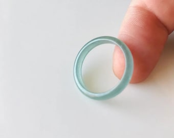 Authentic Green Jadeite Ring – Natural Burmese Jade Band for Women & Men