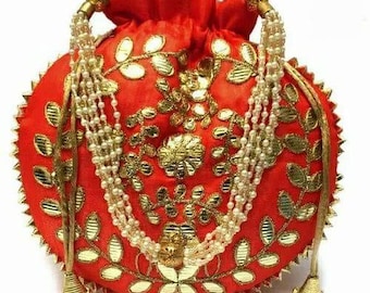 Handgemachte Perle Potli Tasche für Hochzeit, festlichen Anlass, Hauseinweihung und varalakshmi Pooja