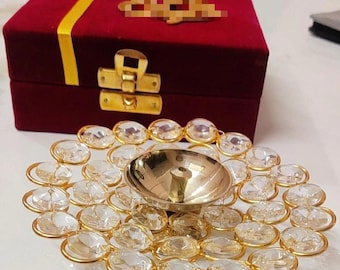 Crystal Brass diya for return gifts for wedding, festive occasion, house warming , Varalakshmi Pooja