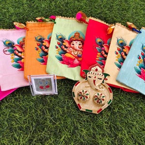 Raw Silk Potli Bags for Indian Return Gifts, potli bags for festive occasions & Varalakshmi Pooja