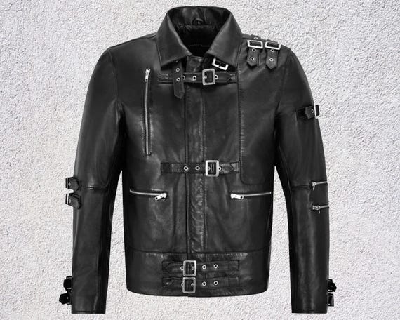 Michael Jackson Bad Style Black Leather Jacket – MJ Cosplay Biker